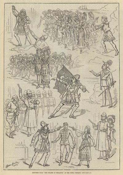 Croquis de Les Pirates de Penzance, à l